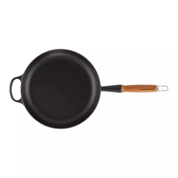 LE CREUSET Sartén de hierro fundido con mango de madera Ø28cm Negro mate