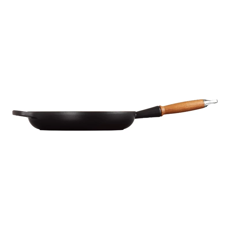 LE CREUSET Sartén de hierro fundido con mango de madera Ø28cm Negro mate