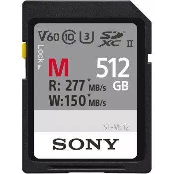 Tarjeta de memoria Sony M-Series SDXC 512GB UHS-II, C10, U3, V60 (SFM512.SYM)