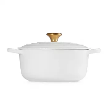 LE CREUSET olla de hierro fundido redonda 24cm 4,2L Blanco