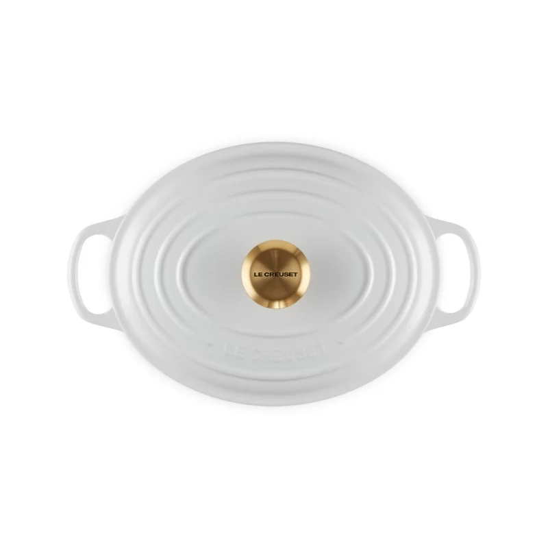 LE CREUSET Olla ovalada de hierro fundido esmaltado 27 cm 4,1 L blanco