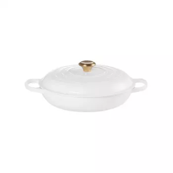 LE CREUSET Olla baja de hierro fundido 30cm 3,5L blanco