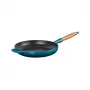 LE CREUSET Sartén de hierro fundido con mango de madera Ø28cm azul