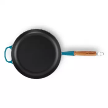 LE CREUSET Sartén de hierro fundido con mango de madera Ø28cm azul