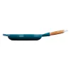 LE CREUSET Sartén de hierro fundido con mango de madera Ø28cm azul