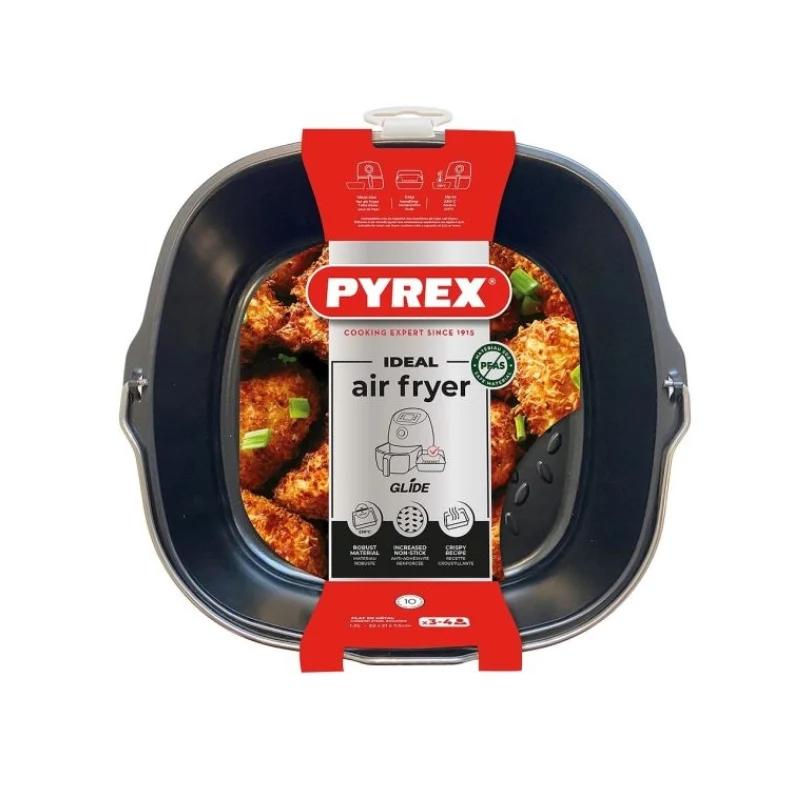 PYREX bandeja metálica para freidora de aire 22x21x7,5 cm