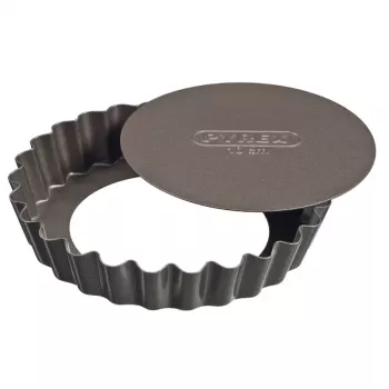 PYREX set de moldes de horno 4 uds. con fondo desmontable Ø10 cm