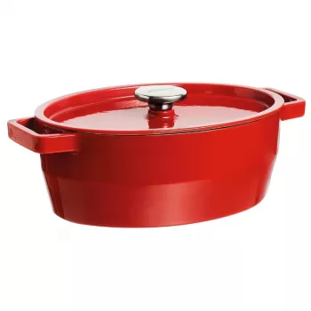 Pyrex Asadora de hierro fundido ovalada 5,8L Rojo 33x25cm