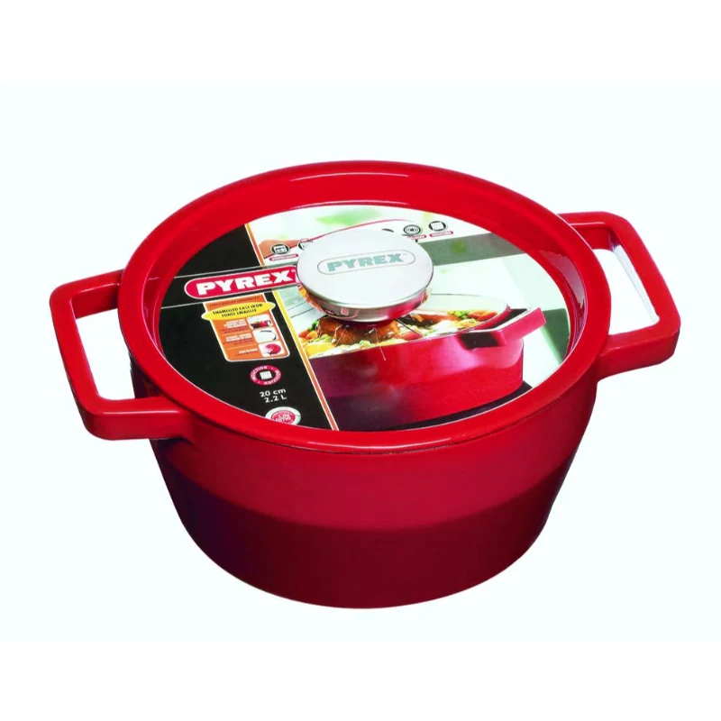 Pyrex Olla de hierro fundido 3,6L Redonda Ø24cm Rojo
