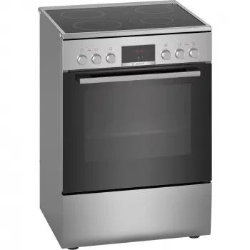 Bosch HKR39C250 Serie 4 Cocina eléctrica independiente con placa vitrocerámica, Acero inoxidable