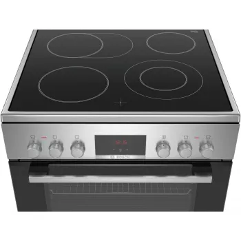 Bosch HKR39C250 Serie 4 Cocina eléctrica independiente con placa vitrocerámica, Acero inoxidable