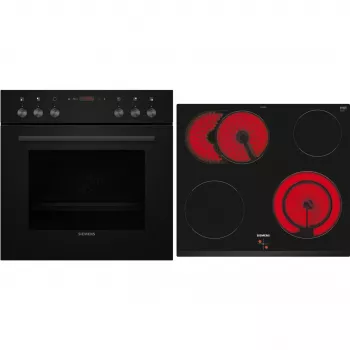 Siemens EQ110KAVB Set de horno empotrable y placa, 71 L, placa vitrocerámica, Acero inoxidable