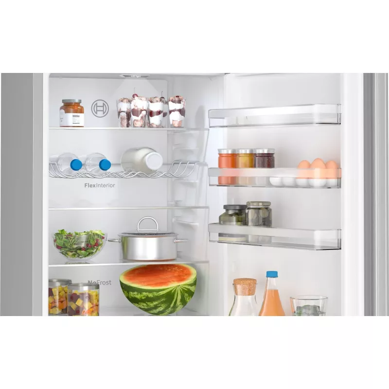 Bosch KGN392LBF Serie 4 Combinación de frigorífico-congelador independiente, 203 cm de altura, clase de eficiencia energética B, aspecto plata inox