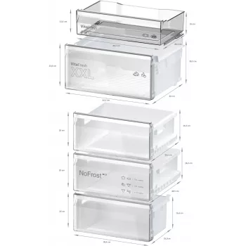 Bosch KGN36VIBT Serie 4 frigorífico-congelador combi independiente, 186 cm de altura, clase de eficiencia energética D, plata