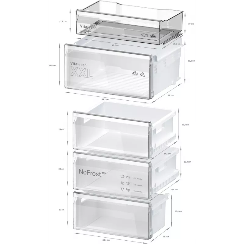 Bosch KGN36VIBT Serie 4 frigorífico-congelador combi independiente, 186 cm de altura, clase de eficiencia energética D, plata