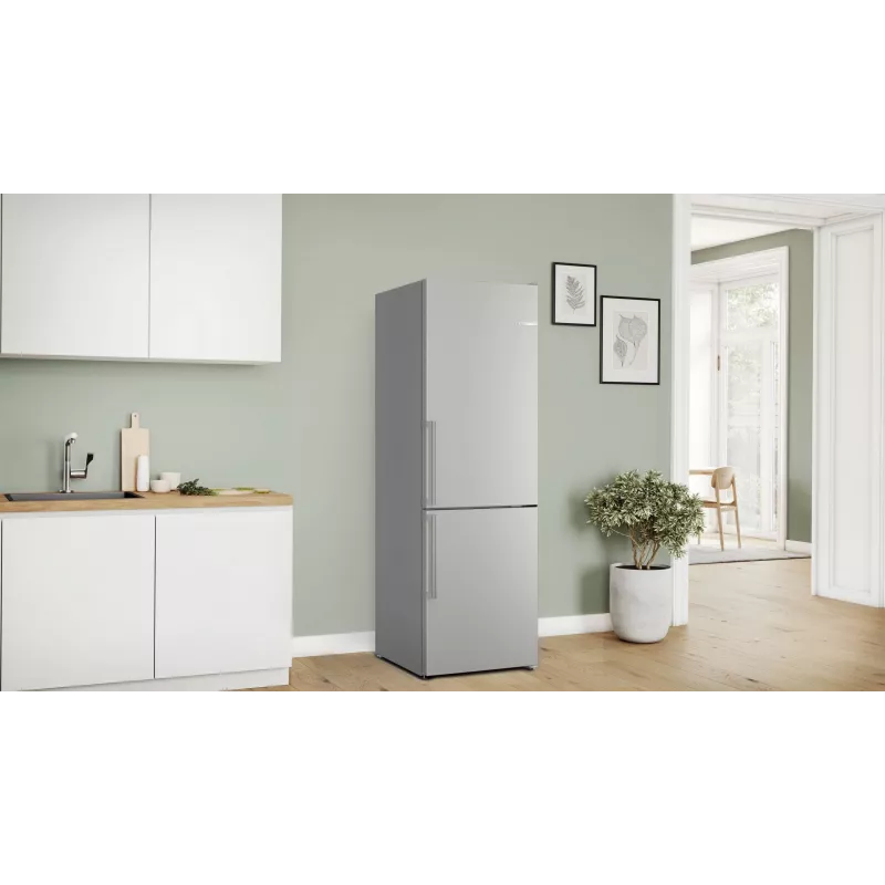 Bosch KGN36VIBT Serie 4 frigorífico-congelador combi independiente, 186 cm de altura, clase de eficiencia energética D, plata