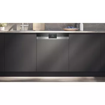Siemens SX53ES22CE iQ300 lavavajillas semintegrado, 60 cm, 13 cubiertos, clase de eficiencia energética E, Home Connect, AquaStop, InfoLight, acero inoxidable