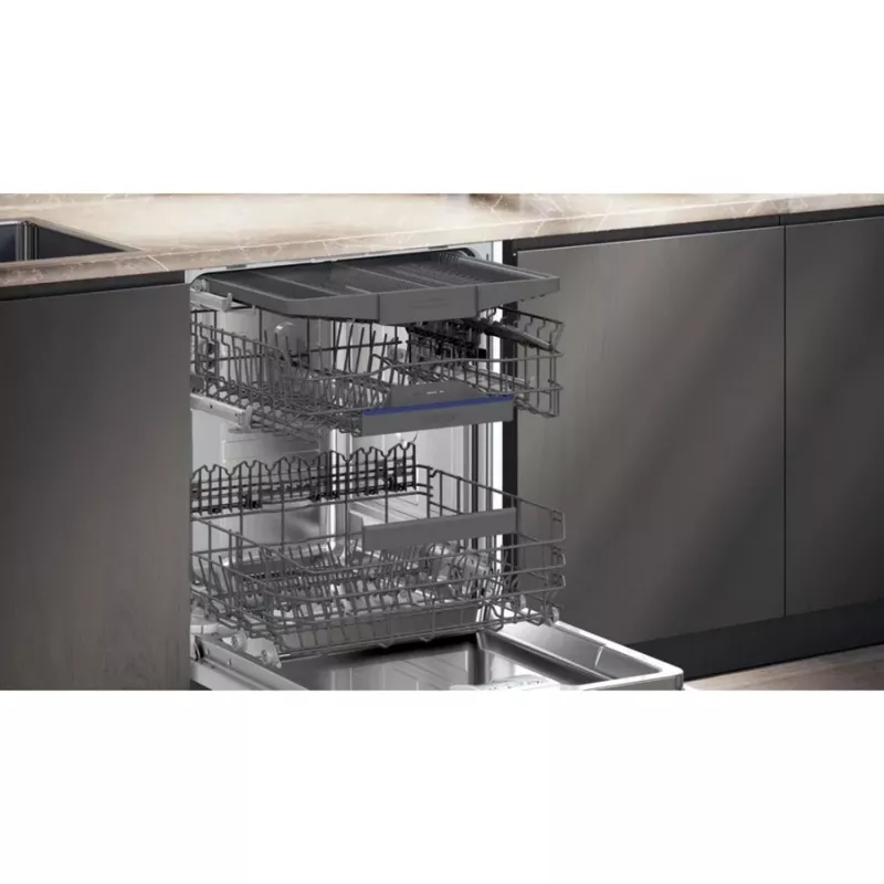 Siemens SX53ES22CE iQ300 lavavajillas semintegrado, 60 cm, 13 cubiertos, clase de eficiencia energética E, Home Connect, AquaStop, InfoLight, acero inoxidable