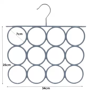 SAUBER Percha metálica con revestimiento de PVC para bufandas gris