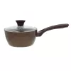 NEWILL Natura olla para salsas con tapa de cristal 18 cm inducción marrón