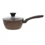 NEWILL Natura olla para salsas con tapa de cristal 18 cm inducción marrón