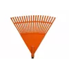HORTUS Rastrillo para hojas con mango de aluminio, cabezal de abanico de 45 cm naranja, 20 dientes