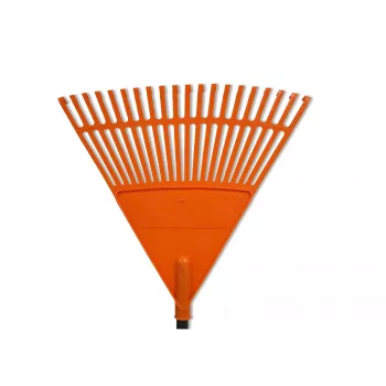 HORTUS Rastrillo para hojas con mango de aluminio, cabezal de abanico de 45 cm naranja, 20 dientes