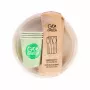GOGREEN Vajilla de picnic compostable para 4 personas, 24 piezas, de origen vegetal, blanco natural