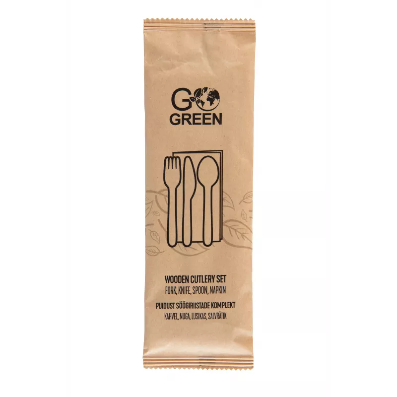GOGREEN Vajilla de picnic compostable para 4 personas, 24 piezas, de origen vegetal, blanco natural