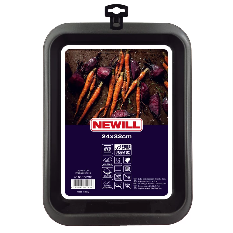 NEWILL Fuente para horno 22x28x4,7 cm negra
