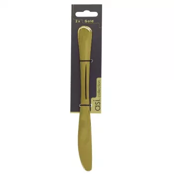 ASI COLLECTION Set de cuchillos de mesa 2 uds. dorado 4,0mm