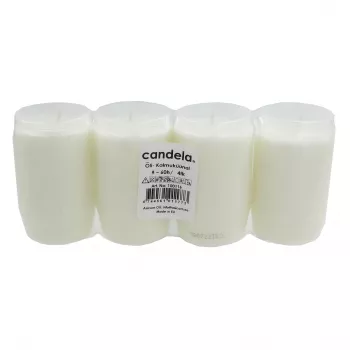 CANDELA Set de velas de sepulcro de aceite con 4 unidades, duración ~60h, blancas