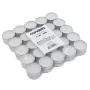 CANDELA Velas de té 50 uds., blancas, sin perfume, 4 h de duración, vasos de aluminio