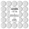 CANDELA Velas de té 50 uds., blancas, sin perfume, 4 h de duración, vasos de aluminio