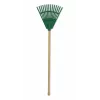 HORTUS Rastrillo de mano pequeño con mango verde 20 cm 14 dientes