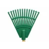 HORTUS Rastrillo de mano pequeño con mango verde 20 cm 14 dientes