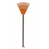 HORTUS Rastrillo de mano pequeño con mango, naranja, cabeza de 20 cm, 14 dientes