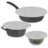 ASI COLLECTION Set de tapas de silicona con 3 Ø20/26/30 cm gris