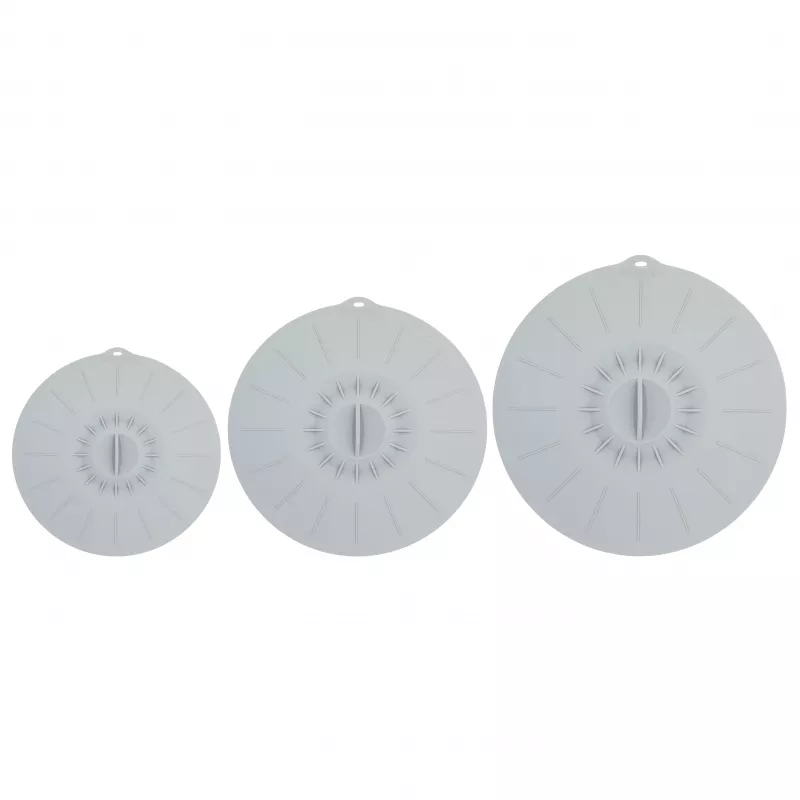 ASI COLLECTION Set de tapas de silicona con 3 Ø20/26/30 cm gris