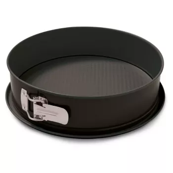 NEWILL Molde desmontable Ø26x7,6 cm negro con recubrimiento antiadherente de acero al carbono