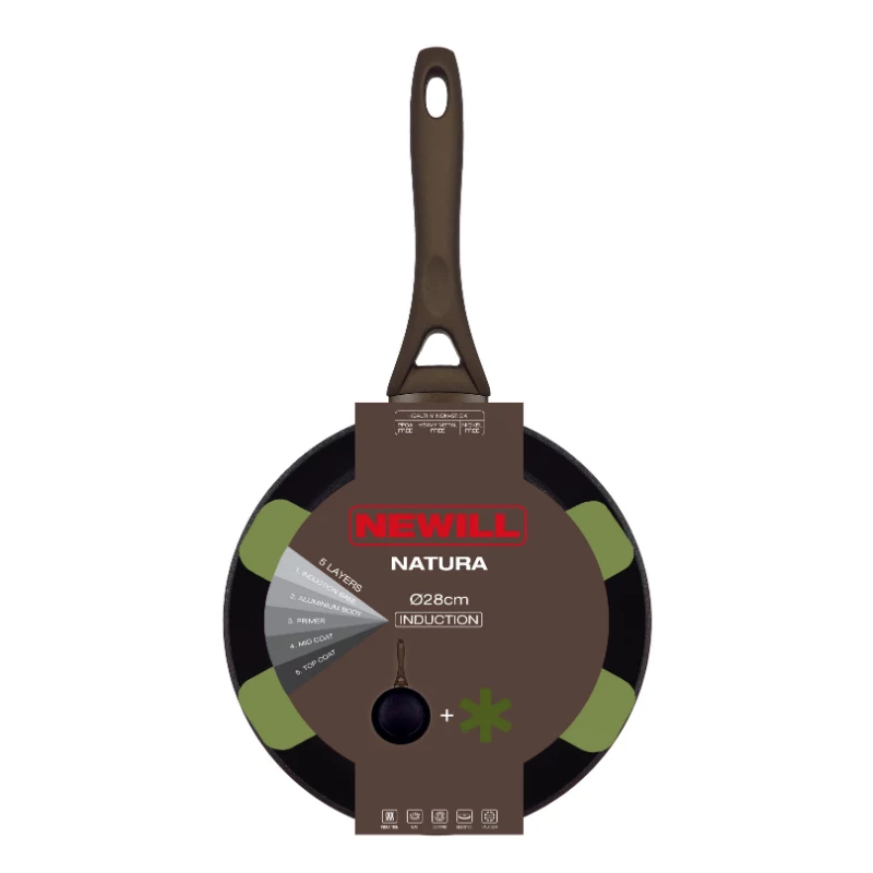NEWILL Natura Sartén Ø28 cm inducción marrón con protector antigoteo