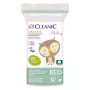 Cleanic Baby Eco discos de algodón para bebés, 60 unidades, 100 % algodón natural, hipoalergénicos, sin cloro