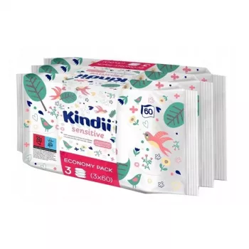 Kindii Sensitive Set de toallitas húmedas para bebé 3x60 uds.