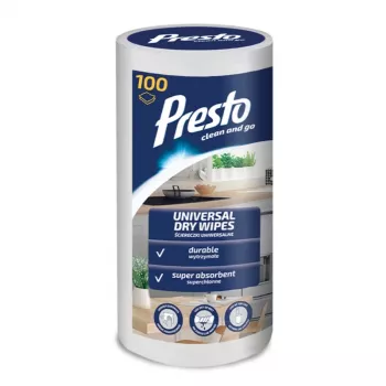 PRESTO Toallitas húmedas universales en rollo, 100 uds.