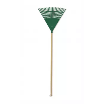 HORTUS Rastrillo para hojas con mango verde 45 cm (20 dientes)