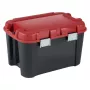 KETER DIY Totem Caja de almacenamiento de 60L con tapa, 59 x 39,5 x 36 cm, negro/rojo