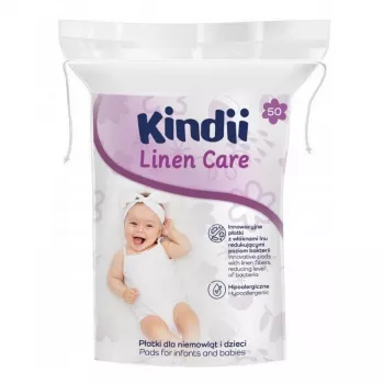 Kindii Linen Care discos de algodón para bebés, hipoalergénicos, testados dermatológicamente, 50 unidades
