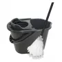 Set de limpieza de suelos YORK 10L con prensa de palanca y mopa plana de microfibra, gris/rojo