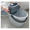 Cubo ovalado ECO EGO con escurridor de botón plano, 10 L, gris/verde, polipropileno