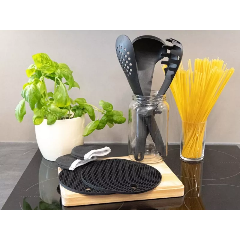 Zilner ZL-8635 Marble Set de menaje de cocina de 17 piezas, Negro